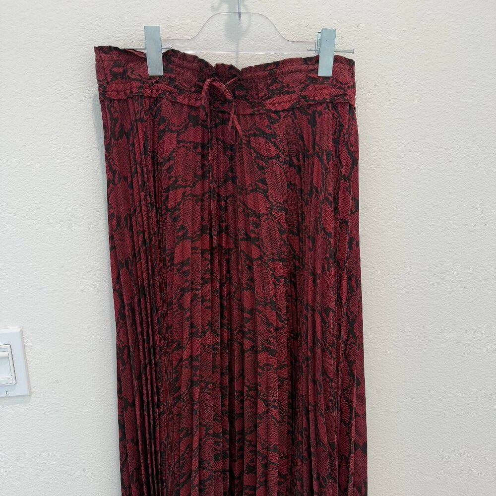 A.L.C. Maya snake print Bordeaux midi skirt